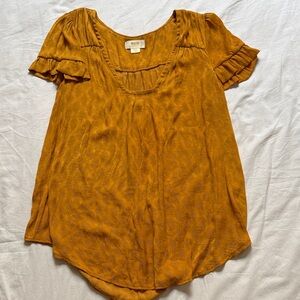 Maeve Golden Ruffle Sleeve Blouse